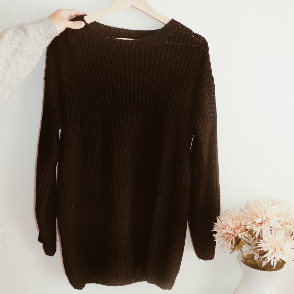Black knit sweater